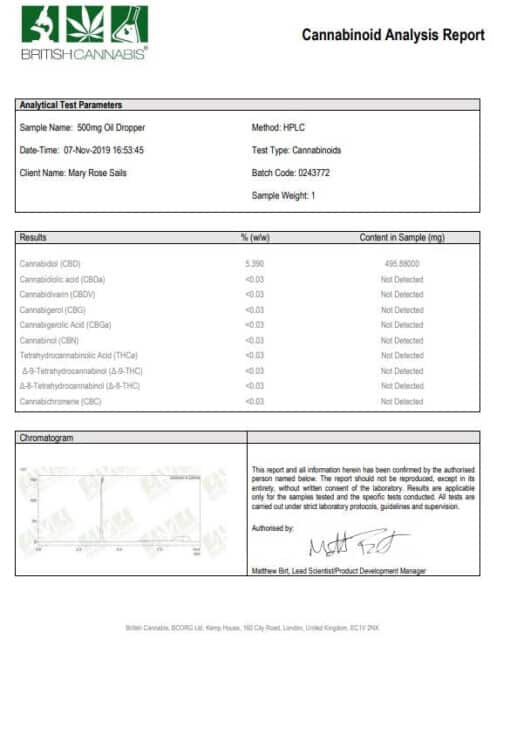 Cbd British Cannabis 500Mg 10Ml