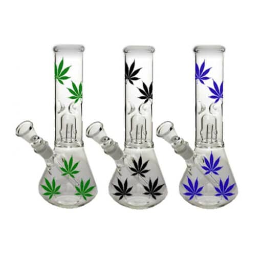 12&Quot; Large Leaf Designed Glass Bong - Gb-85