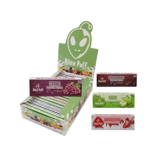 Alien Puff 1.25 Size Mixed Fruit Flavour Rolling Papers 20 Booklets (Hp7901)