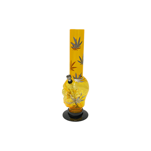 14&Quot; Leaf Print Skull Design Acrylic Bong - Fap-15 (Gs2075)