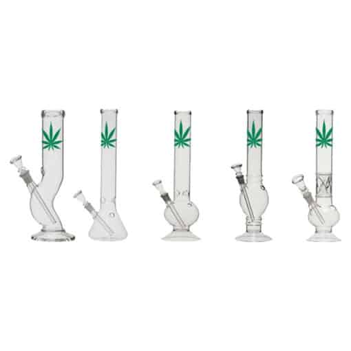 12&Quot; Small Leaf Glass Bong Mix Designs - Gb-37