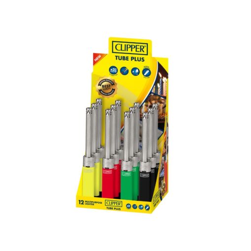 Clipper Tube+ Open Display Mixed Colours Lighters - Tub1S000Uk