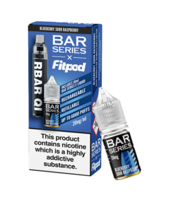 20mg Bar Series x Fitpod RBAR QI Refillable Disposable Vape & 10ml Nic Salt - 6000 Puffs